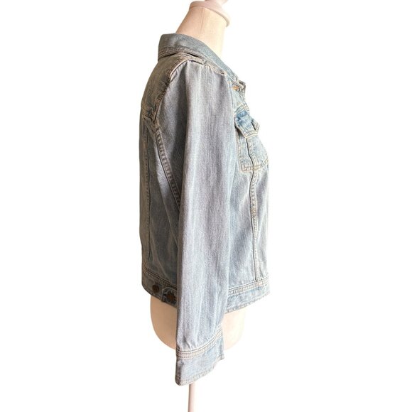 Ralph Lauren Jeans Co LRL Jean Jacket Size Medium Light Wash 100% Cotton Boho - Picture 8 of 9